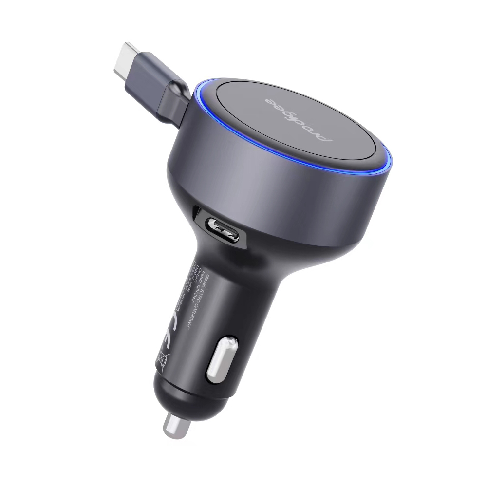 PRODIGEE ENERGY RETRACT CAR CHARGE TYPE C 60W BLACK 
