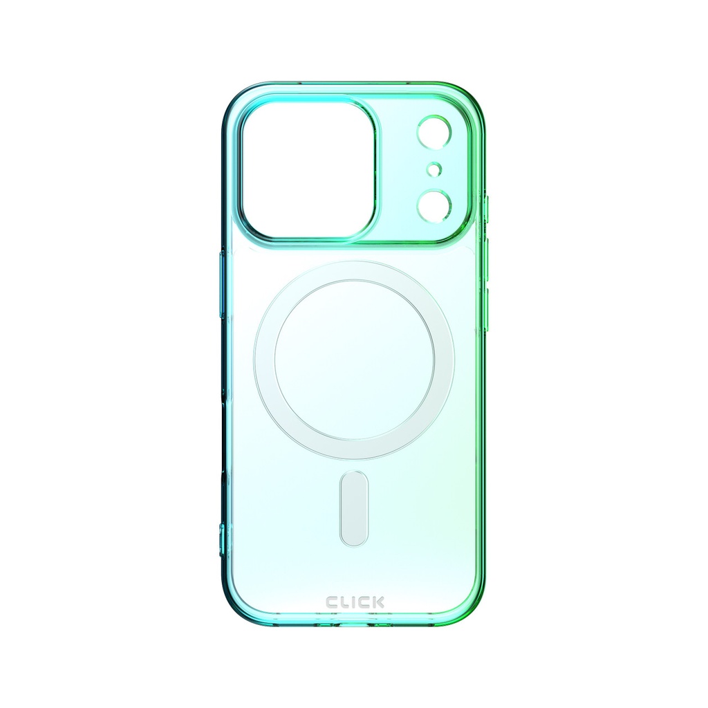 CLICK Clear Ombre MagSafe Series iPhone 17 Pro Case - Green Blue