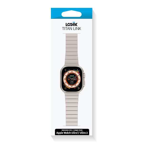 LOGIIX Titan Link Apple Watch Band 42/44/45/49mm S1-9/SE/Ultra - Steel/Titanium