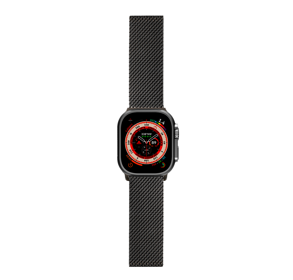 LOGIIX Milanese Link Apple Watch Band 42/44/45/49mm S1-9/SE/Ultra/2 - Black
