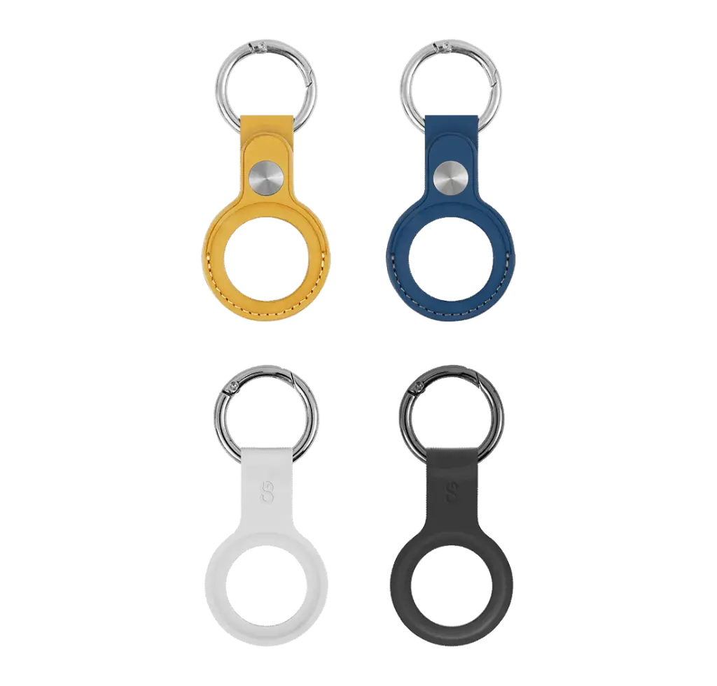 LOGiiX Silicone and Leather Tag for AirTag 4 Pack - Multicoloured