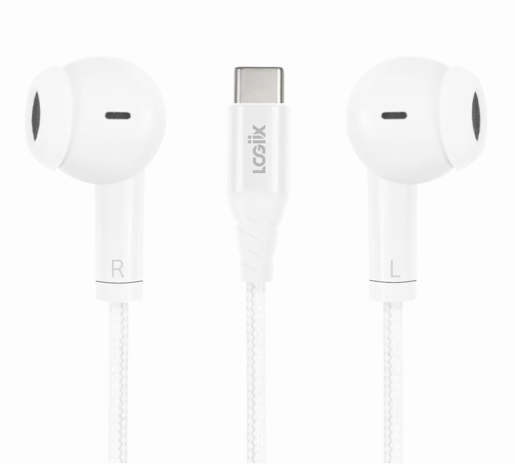 Audífonos Alámbricos LOGiiX Vibrance Melody Wired Usb-C Earphones Blanco
