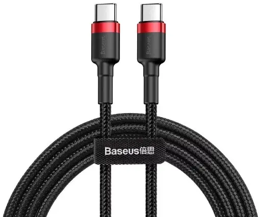 [6953156285217] BASEUS PUDDING TIPO C A TIPO C 60WT 1M BLACK/RED