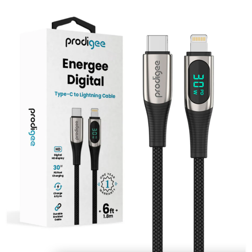 [810023954620] PRODIGEE ENERGEE DIGITAL CABLE C TO LIGHTNING BLACK