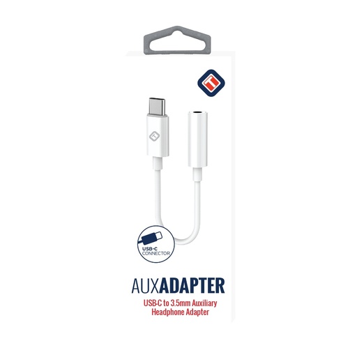 [840537106598] TEKYA ADAPTADOR DE AUDIO TIPO C WHITE