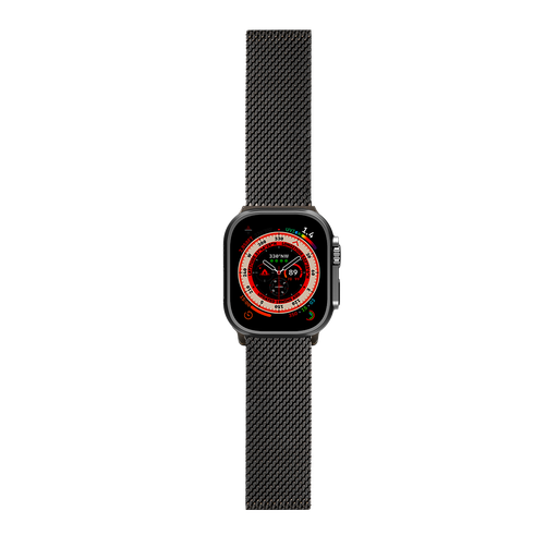 [802118139340] Milanese Link Apple Watch Band 42/44/45/49mm S1-9/SE/Ultra/2 - Black