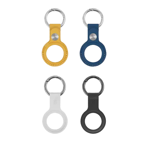 [802118136653] LOGiiX Silicone and Leather Tag for AirTag 4 Pack - Multicoloured