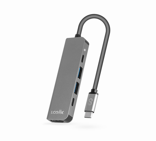 [802118140643] LOGiiX USB Type-C to Multiport Hub 5-in-1 - Graphite Grey