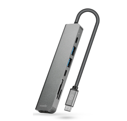 [LGX-14065] LOGIIX USB Type-C to HDMI Multiport Adapter - Graphite Grey 7-IN-1